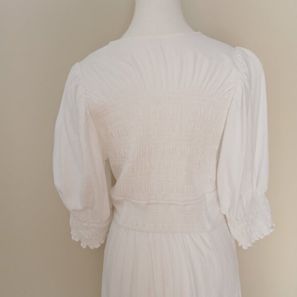 Free People String of Hearts Linen Blend Cutout Maxi Dress White Size Large - Picture 7 of 9